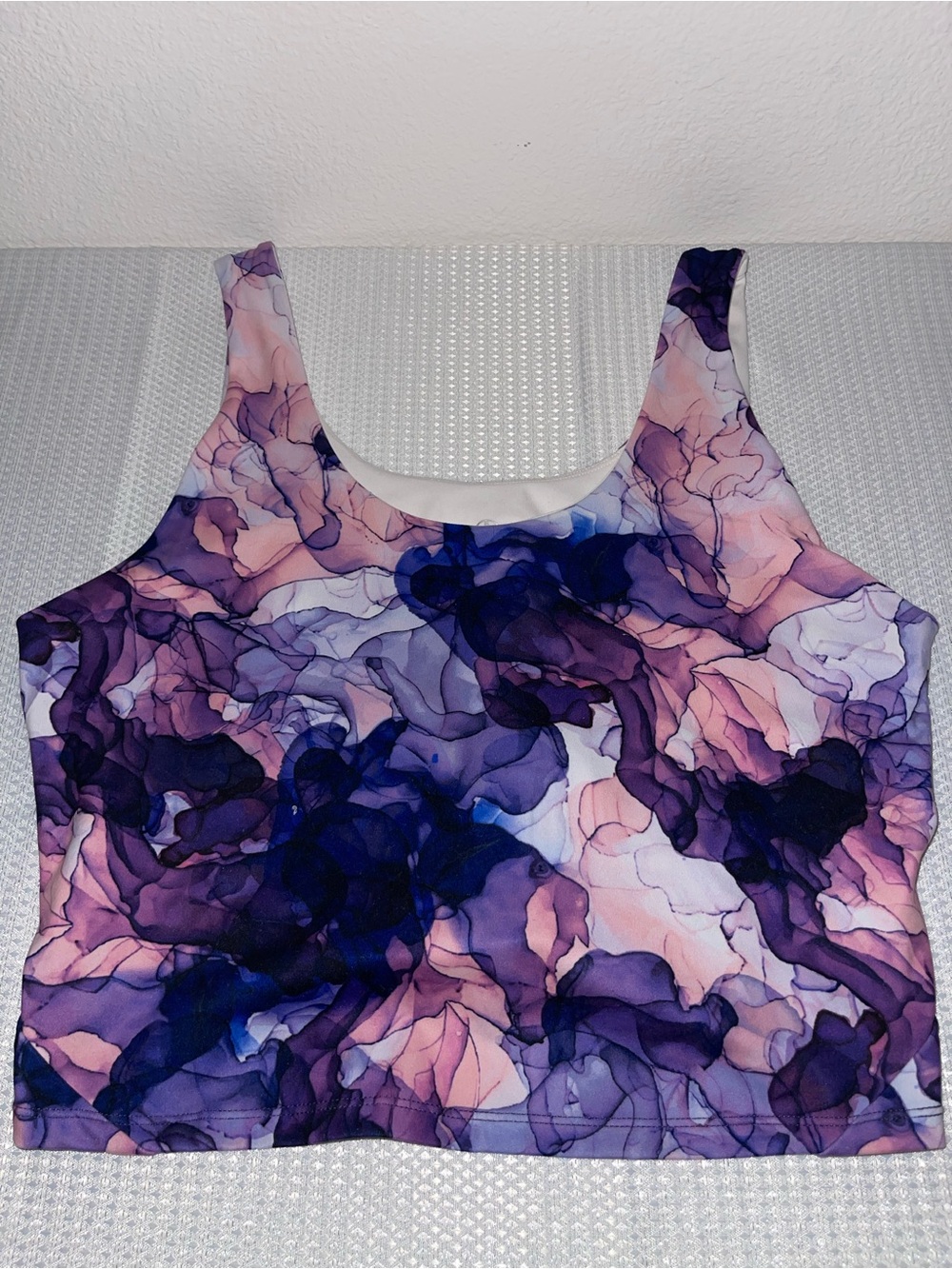 CLOSET CLOSEOUT SALE - GAIAM Purple Floral-Print Crop Tank Top